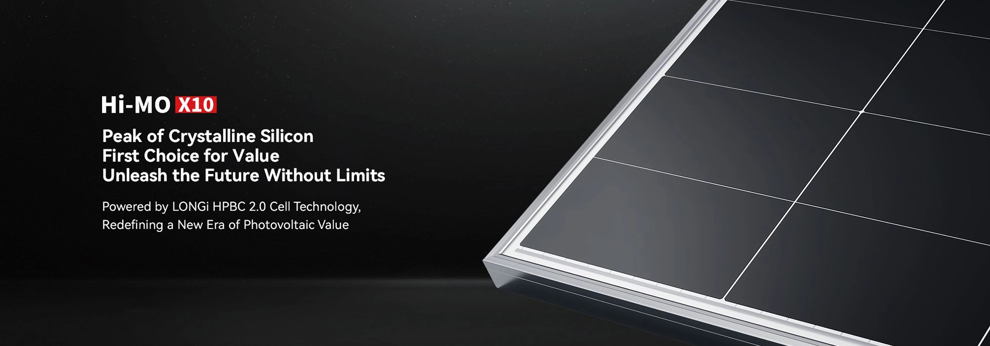 Longi Hi-MO X10 Guardian anti-dust solar panel poster – HPBC 2.0 modules installed on commercial color steel tile roof, featuring patented anti-dust frame design for maximum energy yield and reduced maintenance